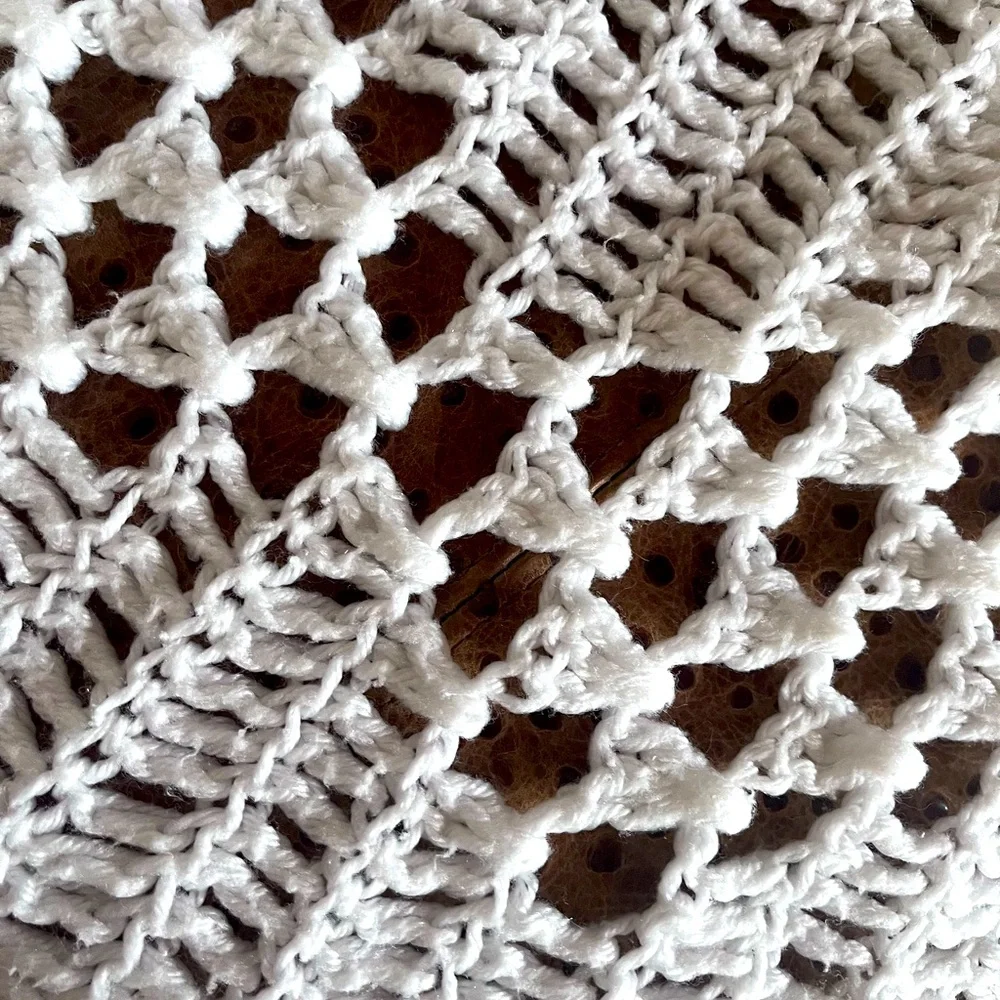 Elegant White Crochet Throw Blanket